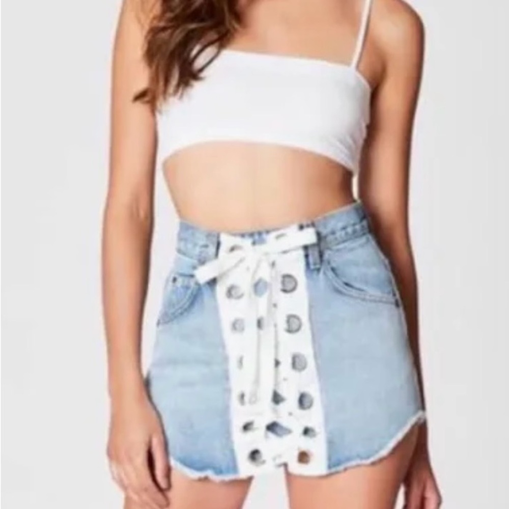 Carmar Los Angeles Beatrice Lace Up Jean skirt